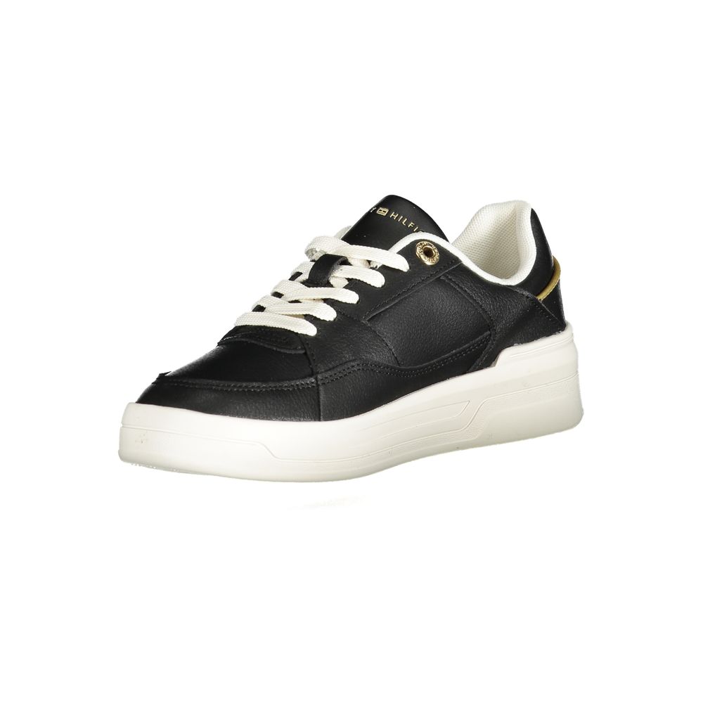 Tommy Hilfiger Black Polyurethane Women Sneaker | Regal Royce