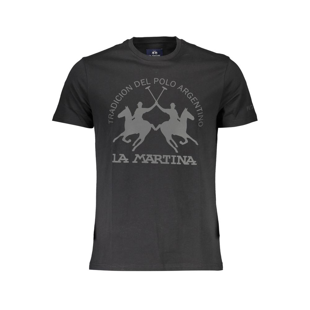 La Martina Black Cotton Men's T-Shirt | Regal Royce