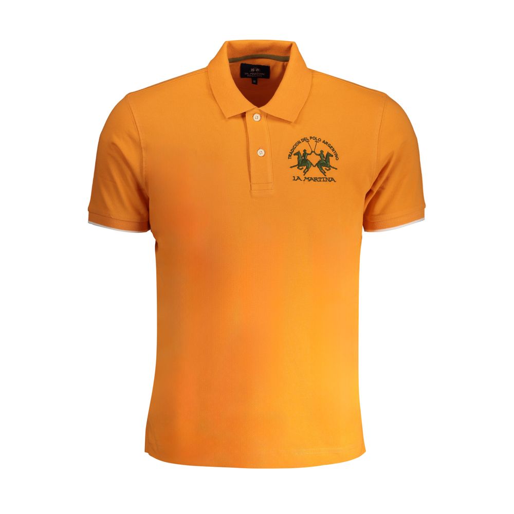 La Martina Arancione Cotton Men Polo | Regal Royce