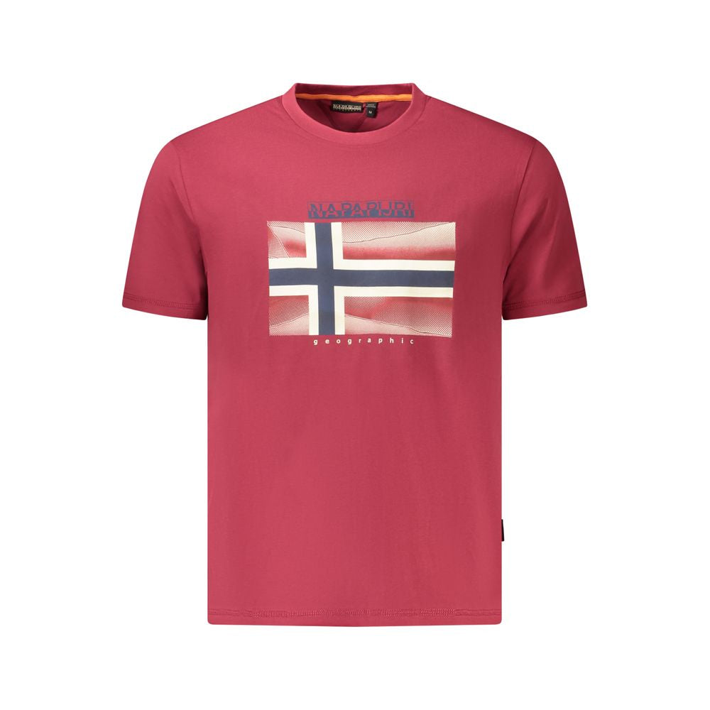 Napapijri Red Cotton Men T-Shirt | Regal Royce