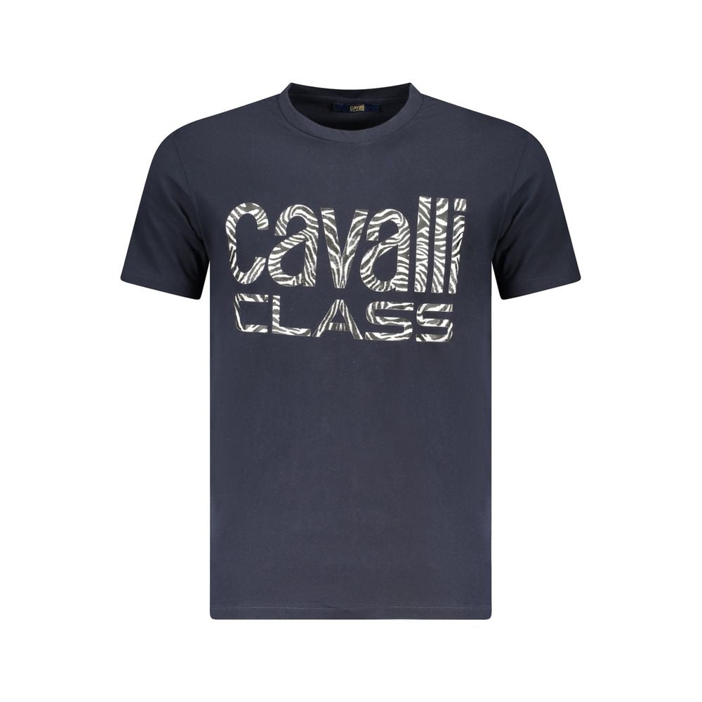 Cavalli Class Blue Cotton Men T-Shirt | Regal Royce