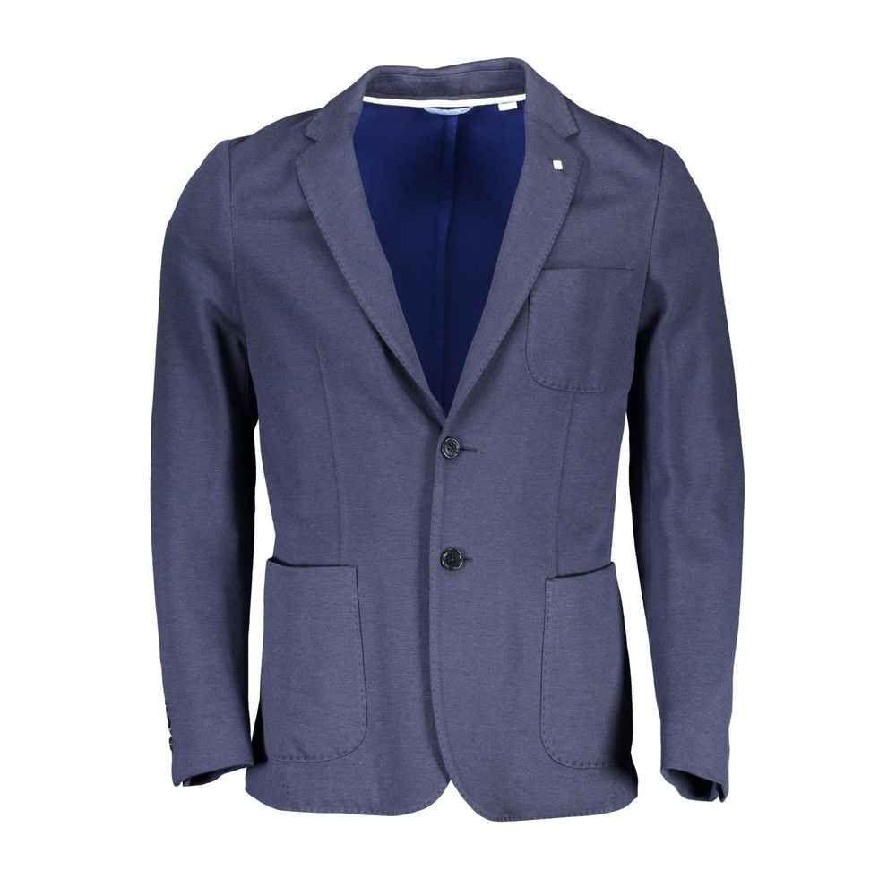 Gant Blue Cotton Men Jacket | Regal Royce