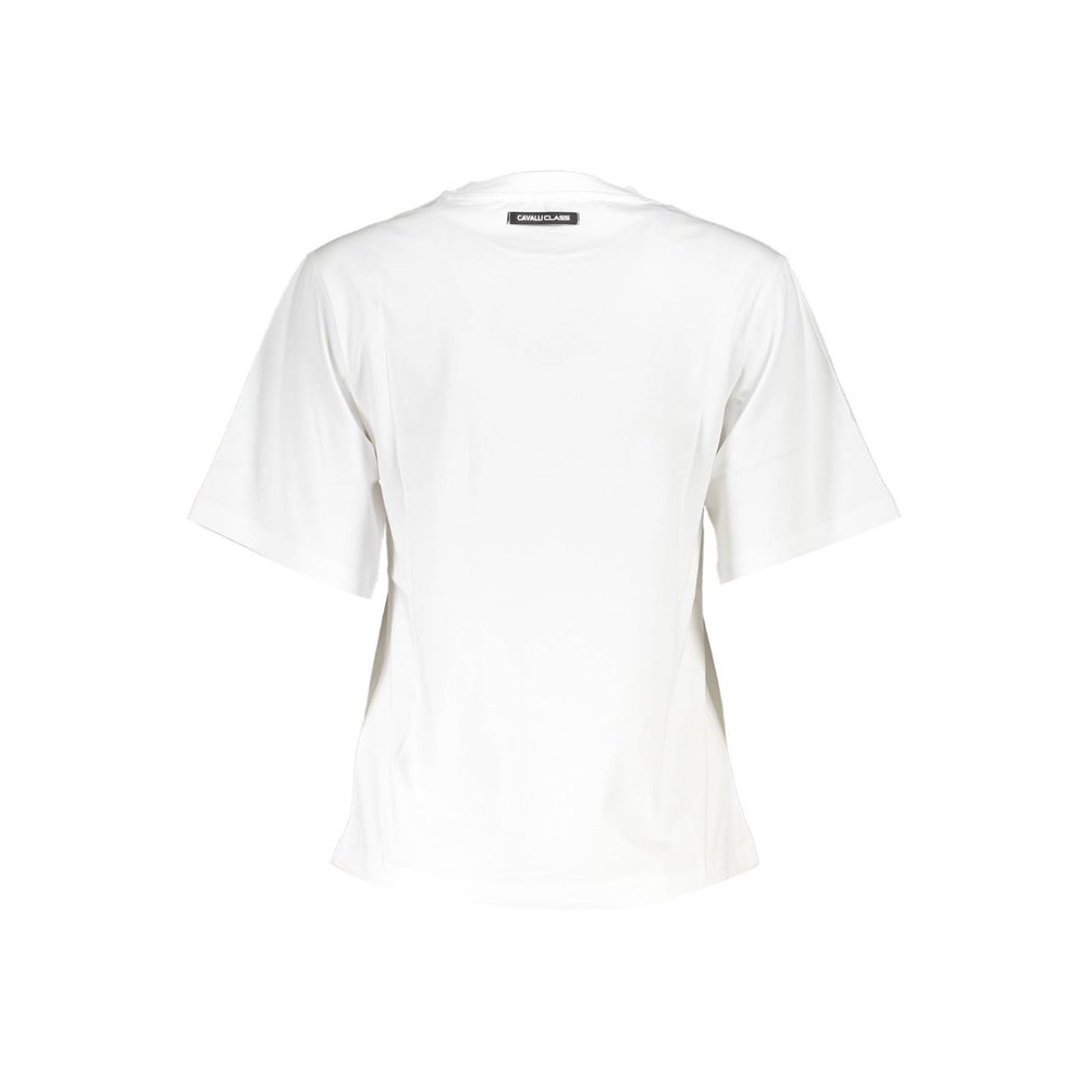 Cavalli Class White Cotton T-Shirt | Regal Royce