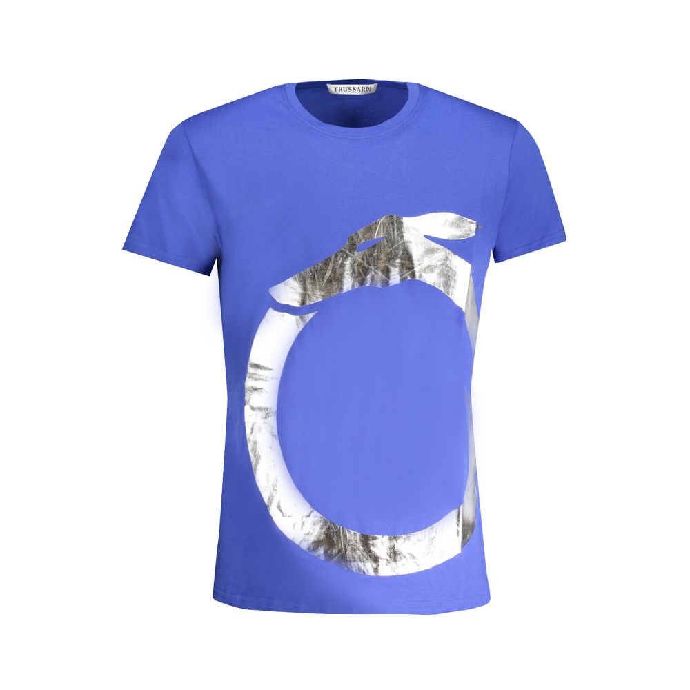 Trussardi Blue Cotton Men T-Shirt | Regal Royce