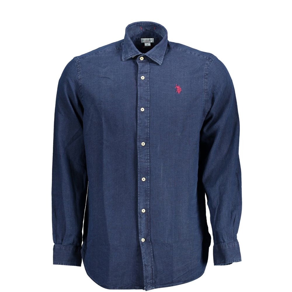 U.S. POLO ASSN. Blue Cotton Men's Dress Shirt | Regal Royce