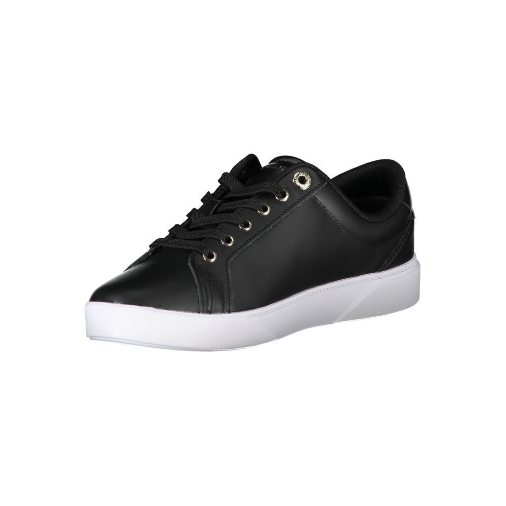 Tommy Hilfiger Black Leather Women Sneaker | Regal Royce