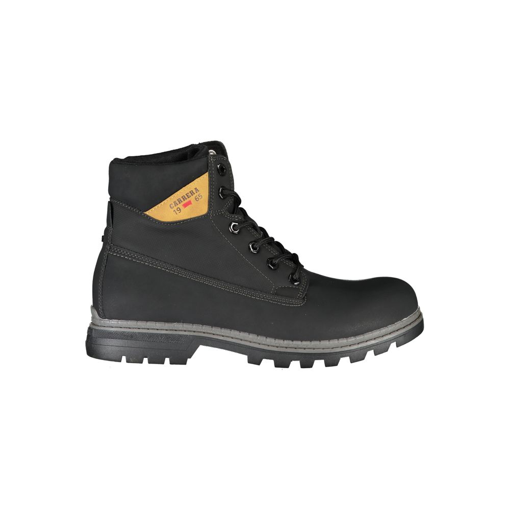 Carrera Black Polyurethane Men Ankle Boot | Regal Royce