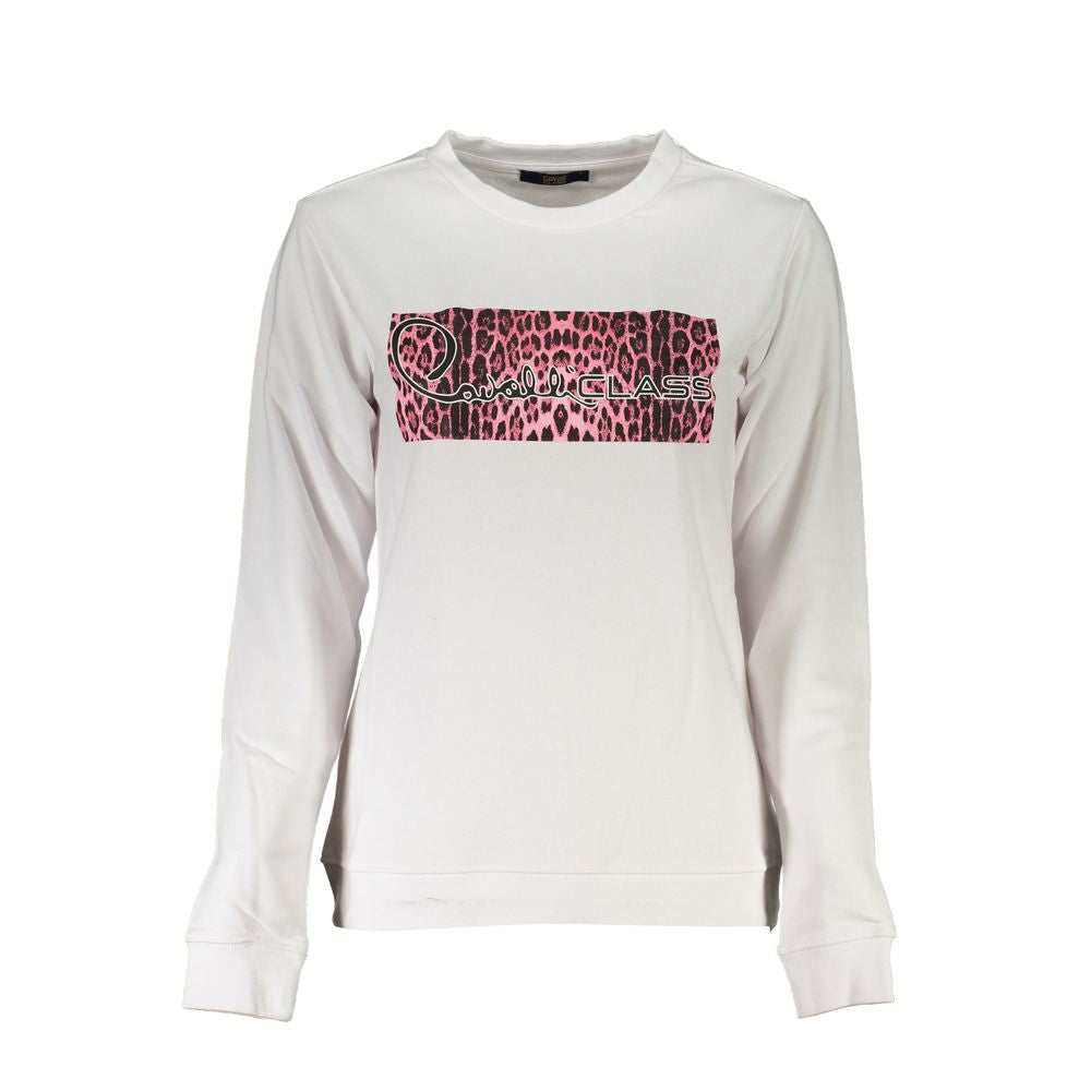 Cavalli Class White Cotton Women Sweatshirt | Regal Royce