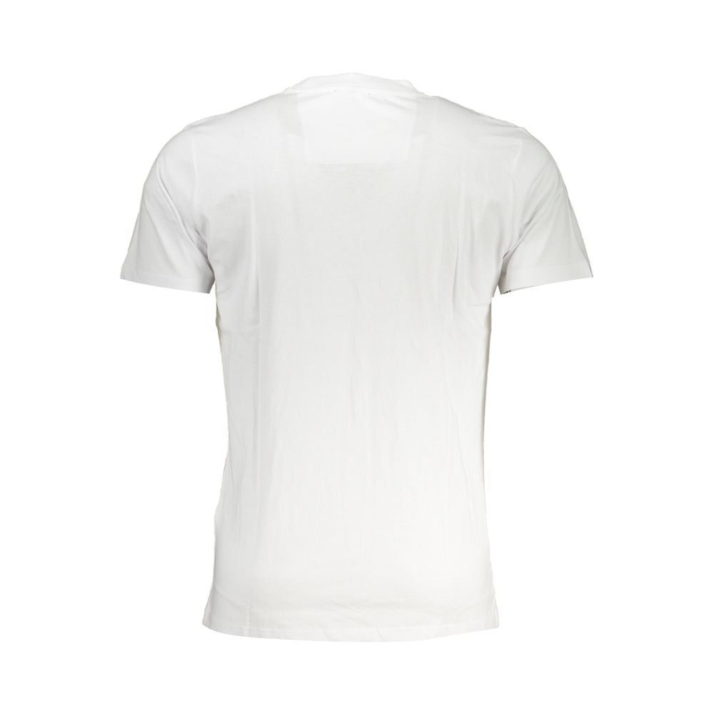 Cavalli Class White Cotton Men T-Shirt | Regal Royce