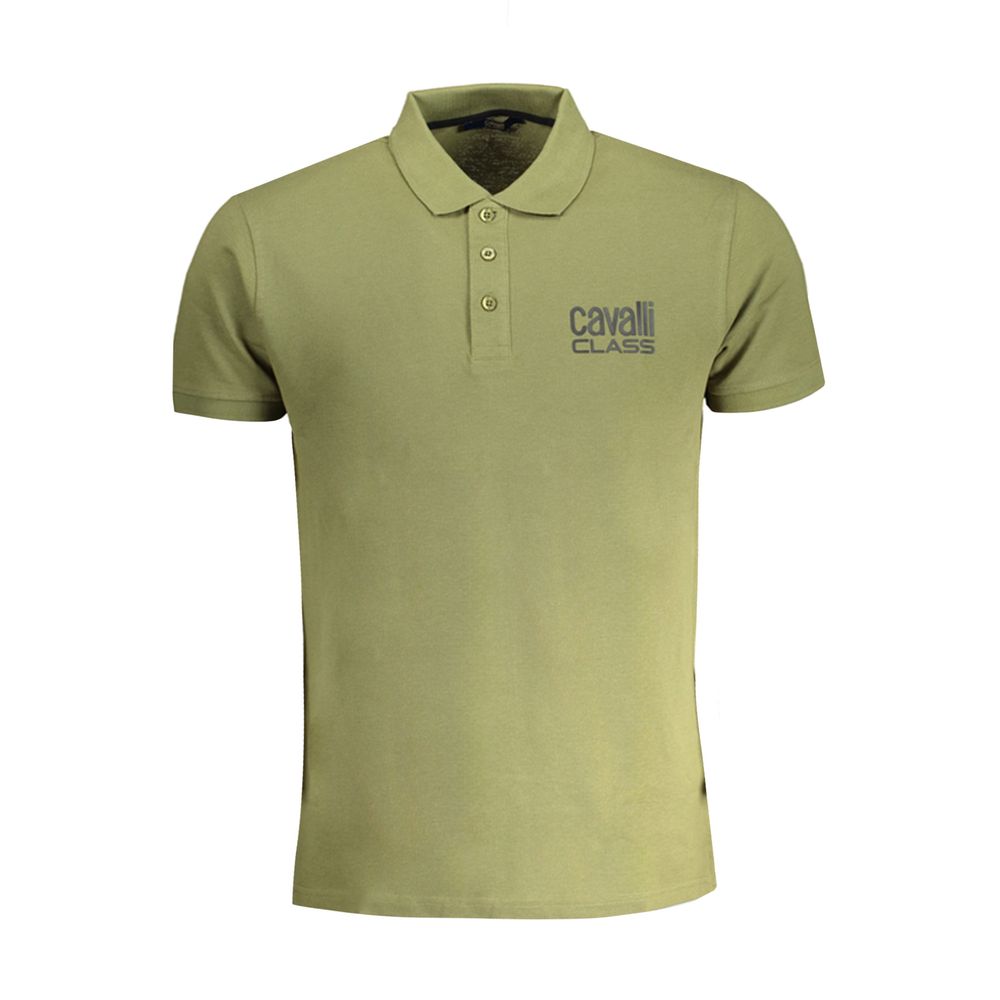 Cavalli Class Verde Cotton Men Polo Shirt | Regal Royce