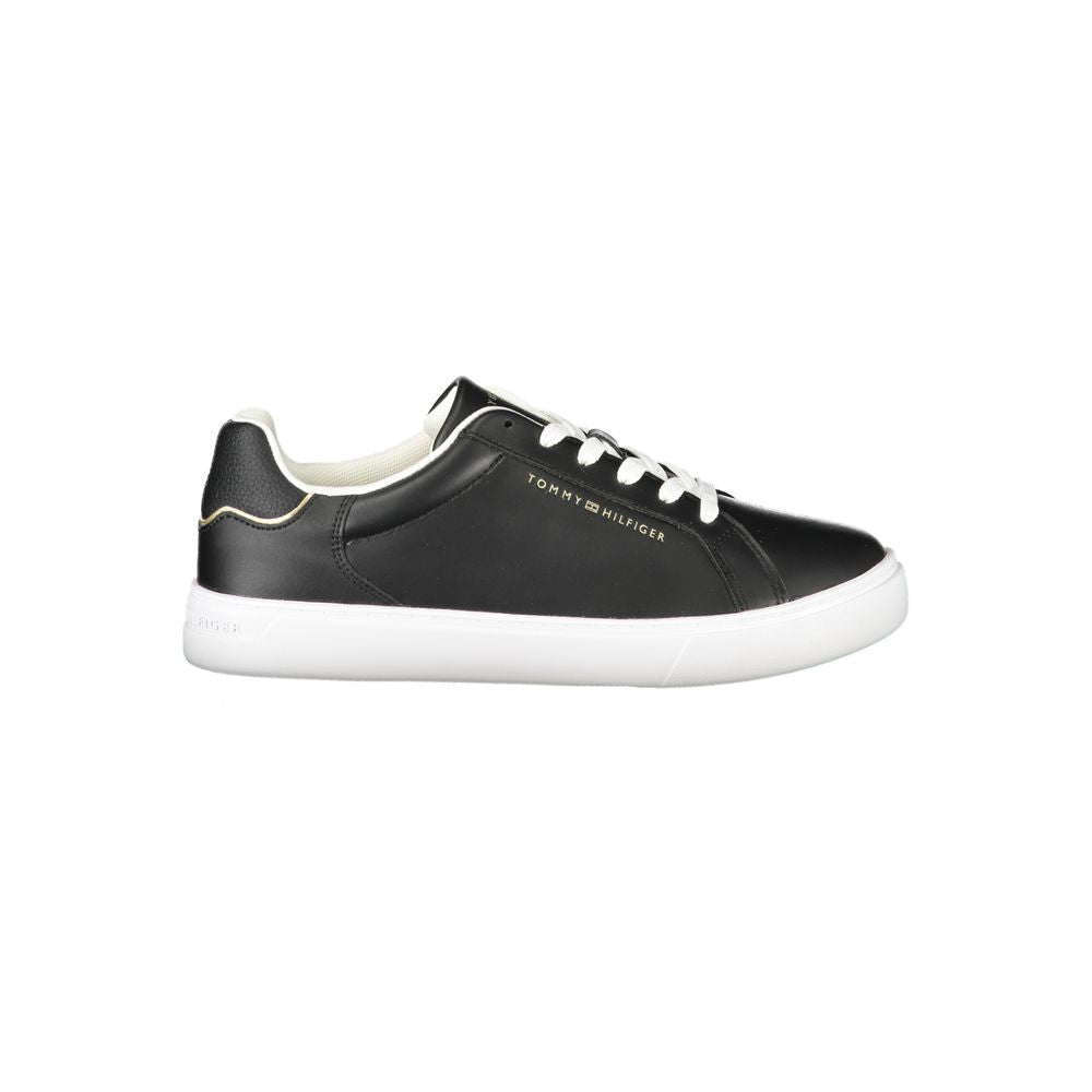 Tommy Hilfiger Black Leather Women Sneaker | Regal Royce
