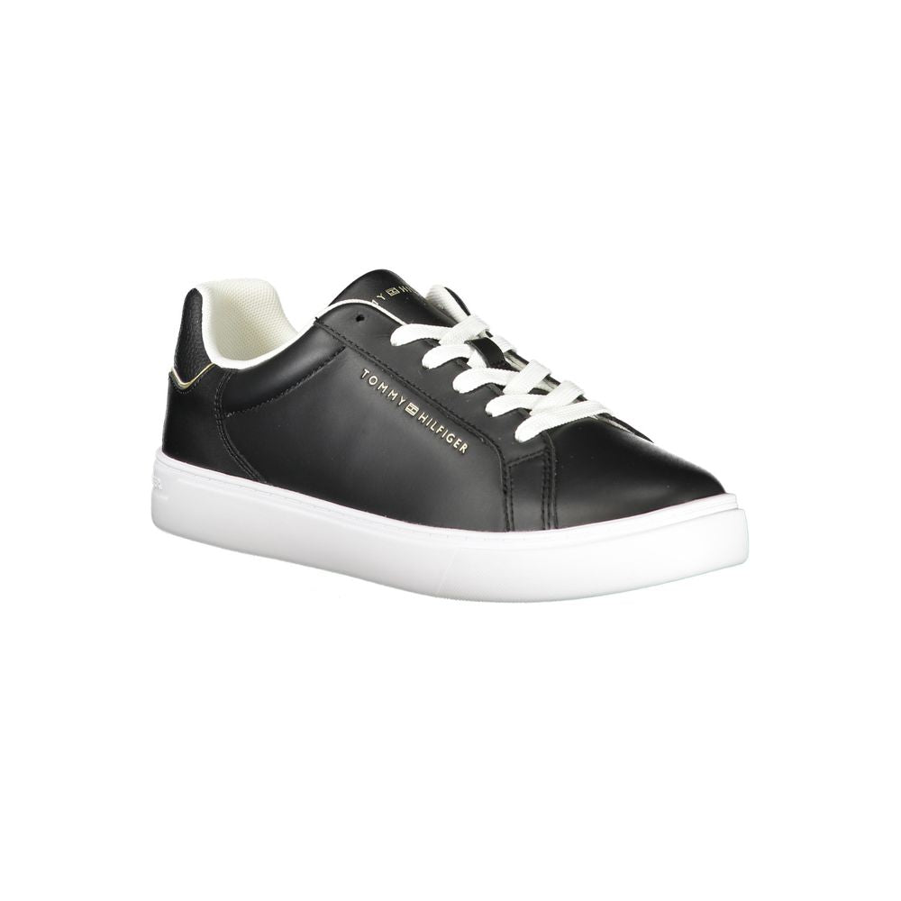 Tommy Hilfiger Black Leather Women Sneaker | Regal Royce