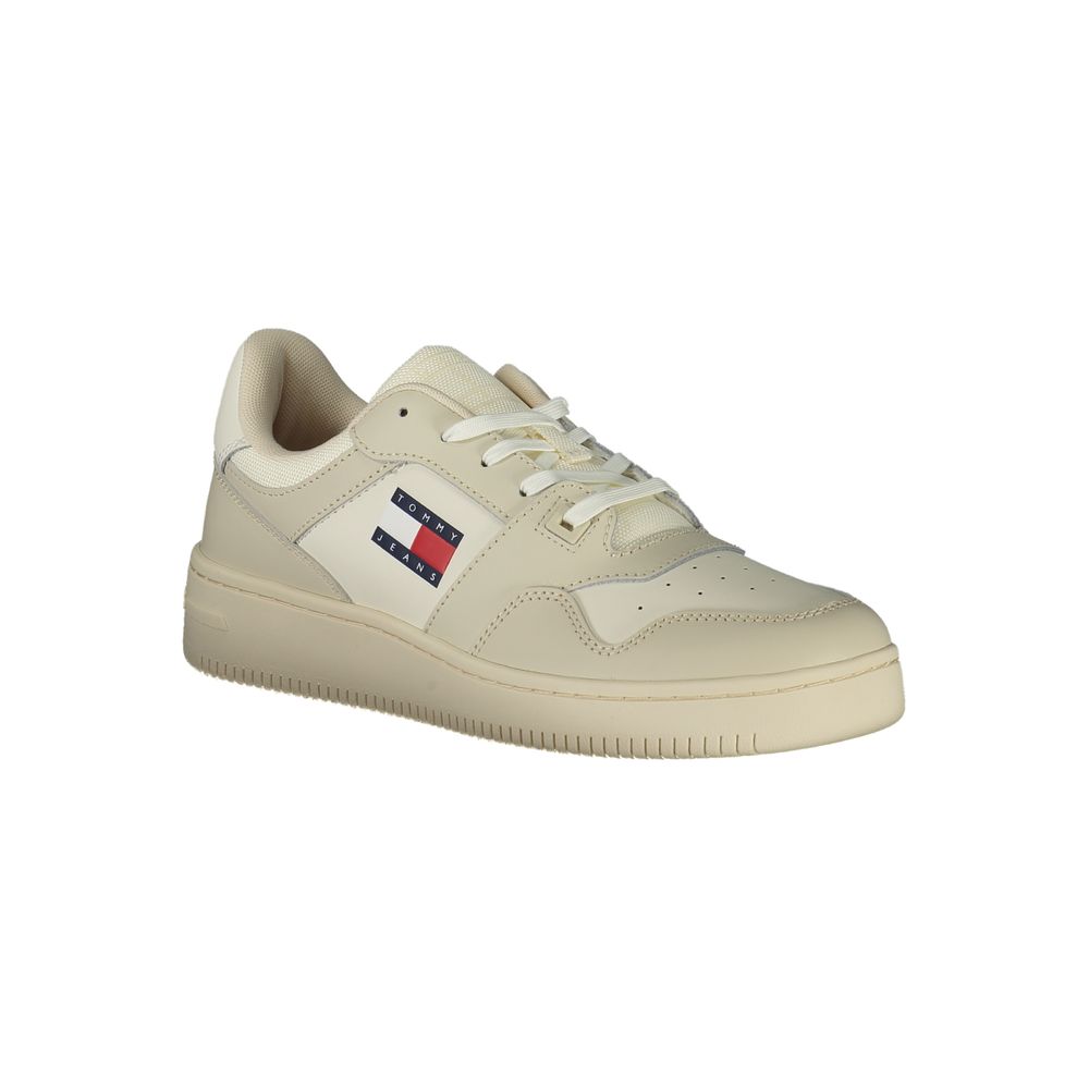 Tommy Hilfiger Beige Leather Men Sneaker | Regal Royce