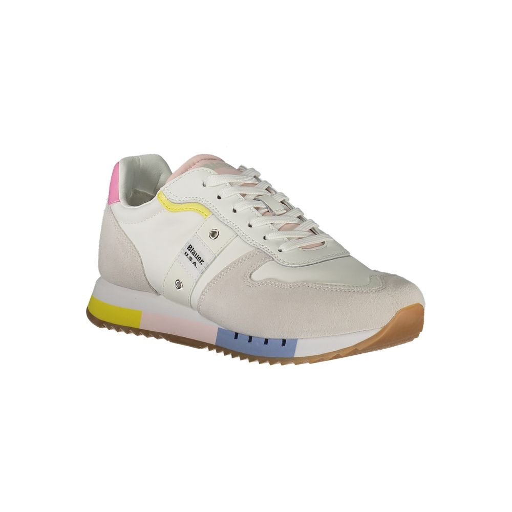 Blauer White Leather Women Sneaker | Regal Royce