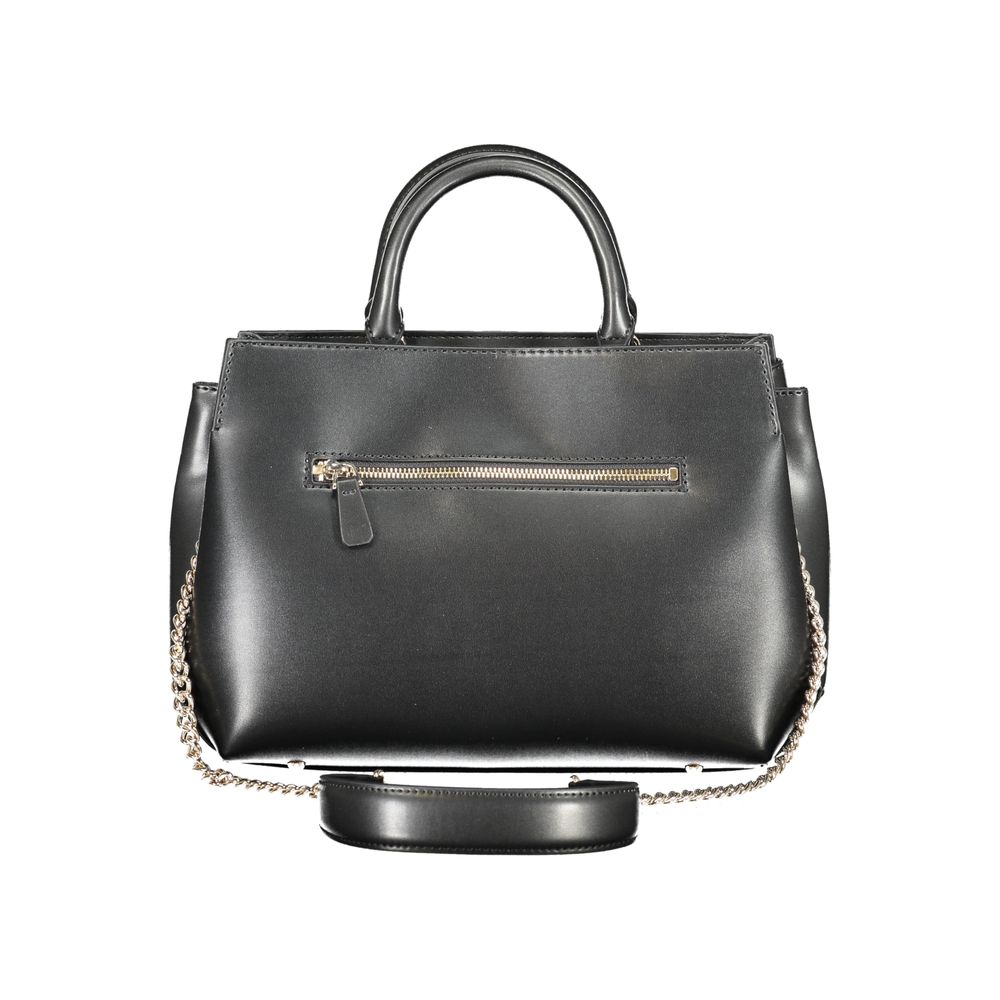 Guess Jeans Black Polyurethane Women's Handbag | Regal Royce