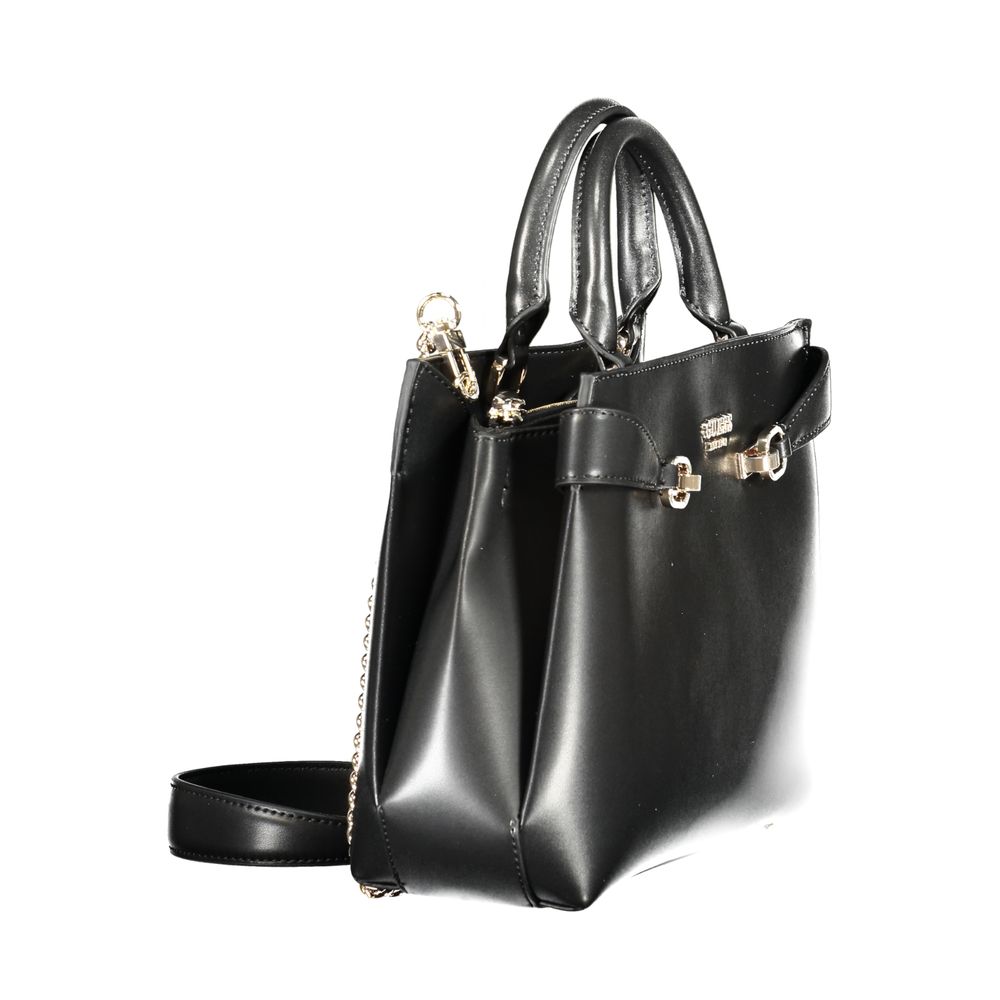 Guess Jeans Black Polyurethane Women's Handbag | Regal Royce