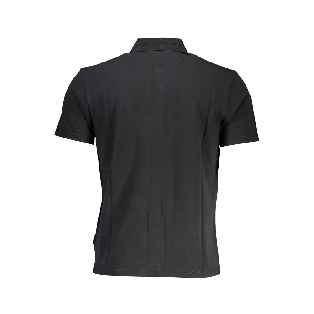 Napapijri Black Cotton Men Polo Shirt | Regal Royce