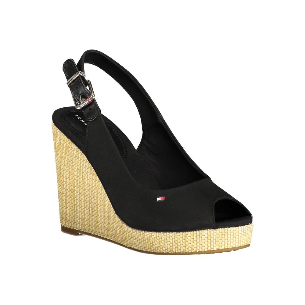 Tommy Hilfiger Black Polyester Women Sandal | Regal Royce