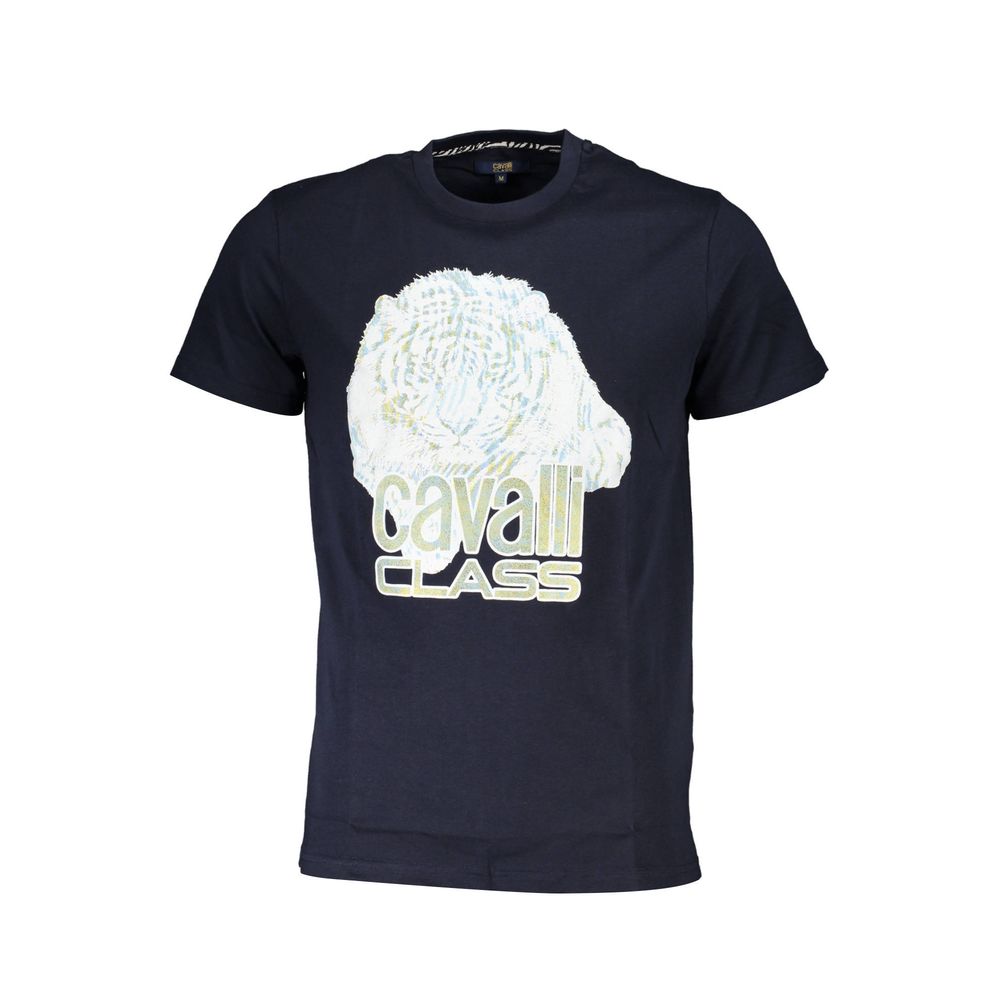 Cavalli Class Blu Cotton Men T-Shirt | Regal Royce