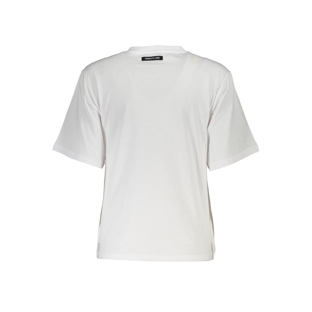 Cavalli Class White Cotton Women T-Shirt | Regal Royce