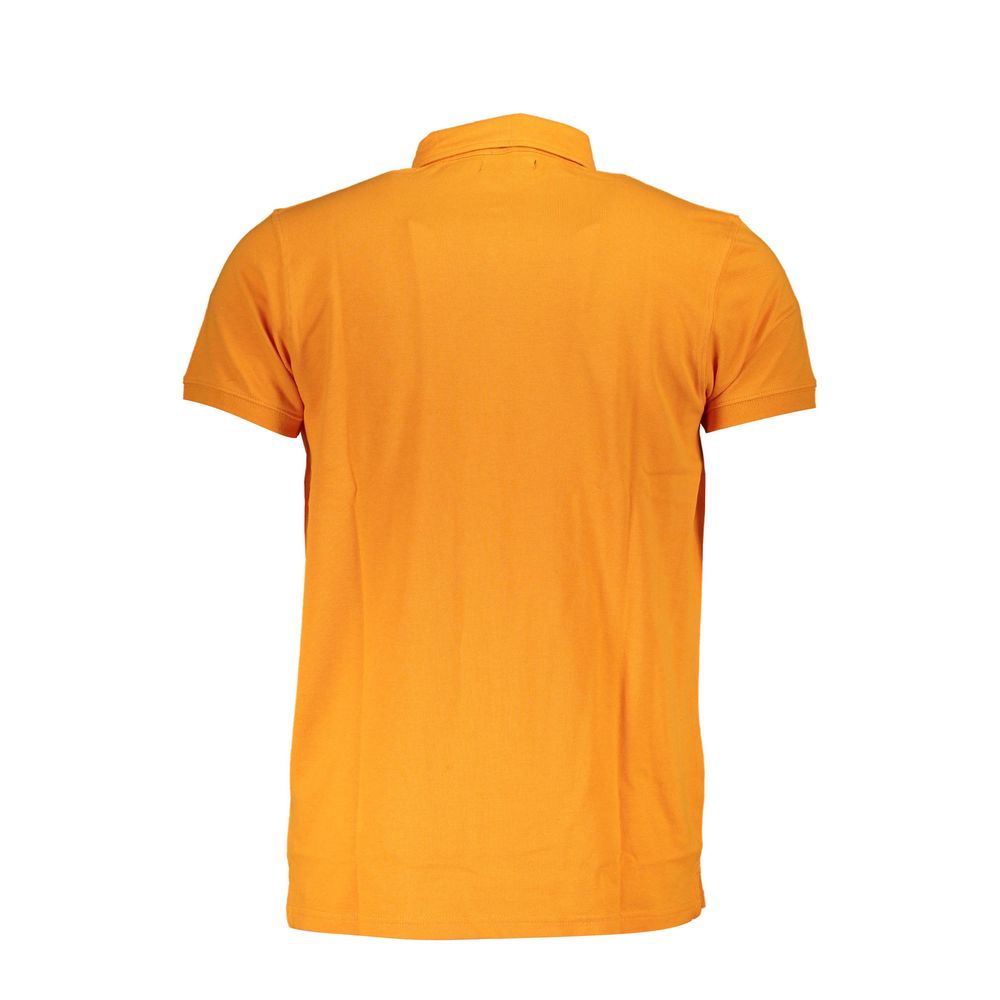 Cavalli Class Orange Cotton Men Polo Shirt | Regal Royce