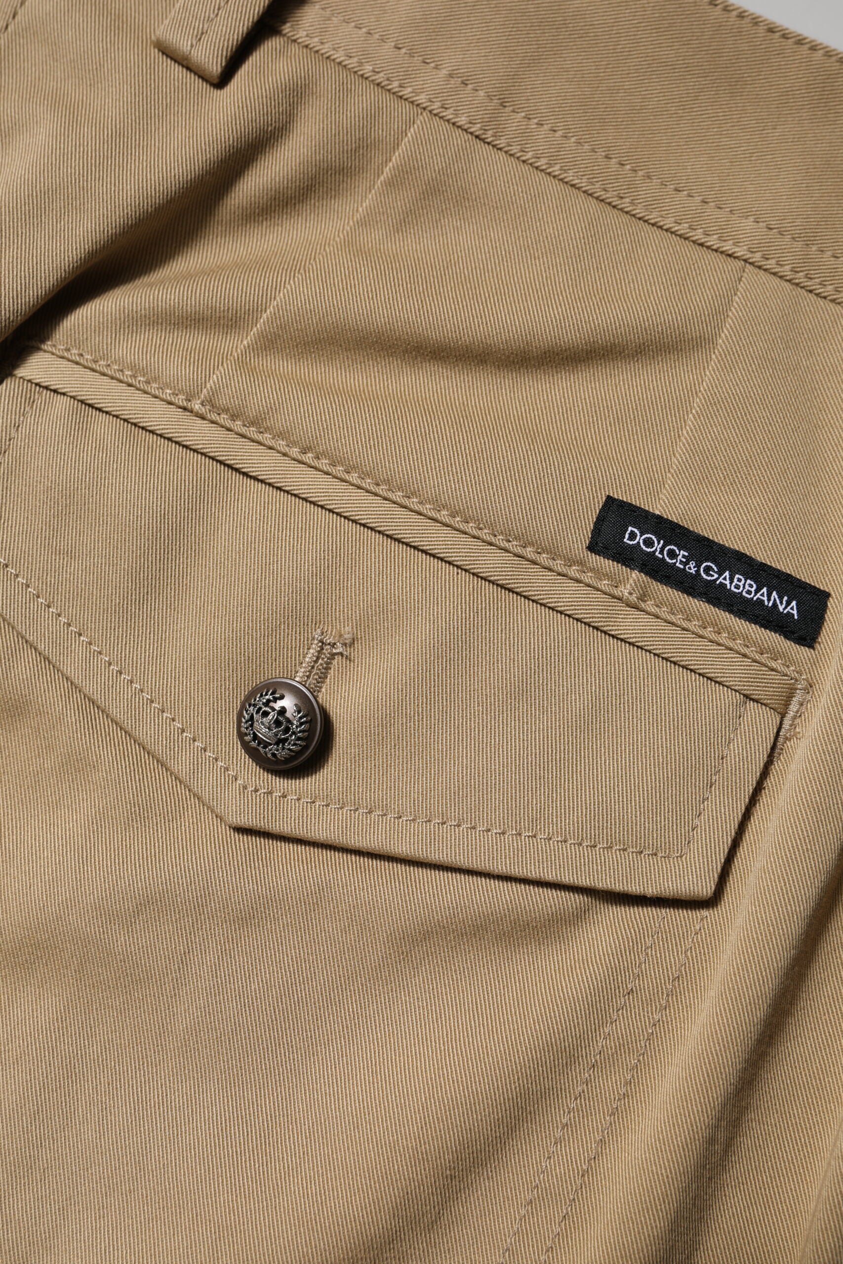 Dolce & Gabbana Brown Cotton Cargo Tapered Pants | Regal Royce