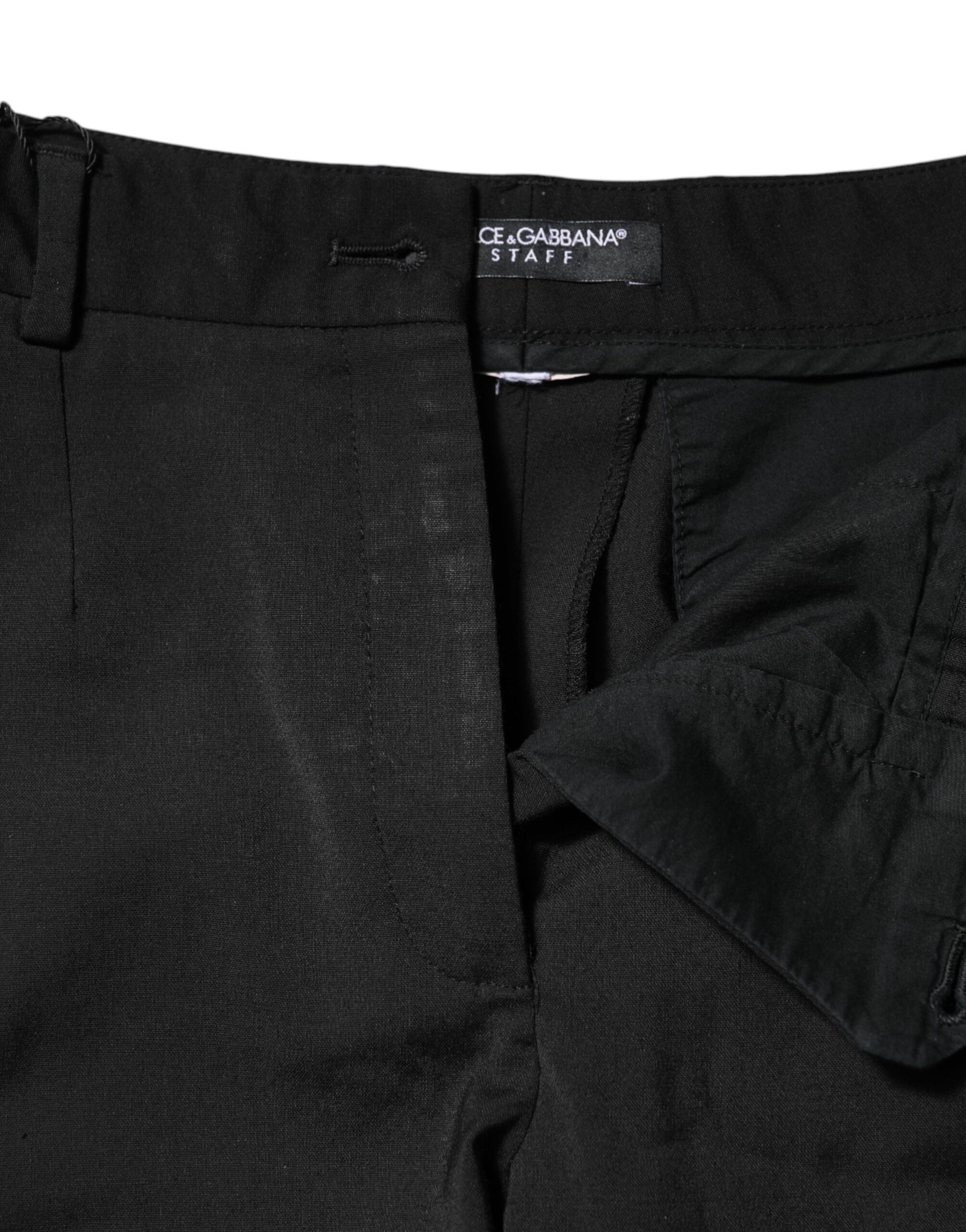 Dolce & Gabbana Black High Waisted Tapered STAFF Pants | Regal Royce