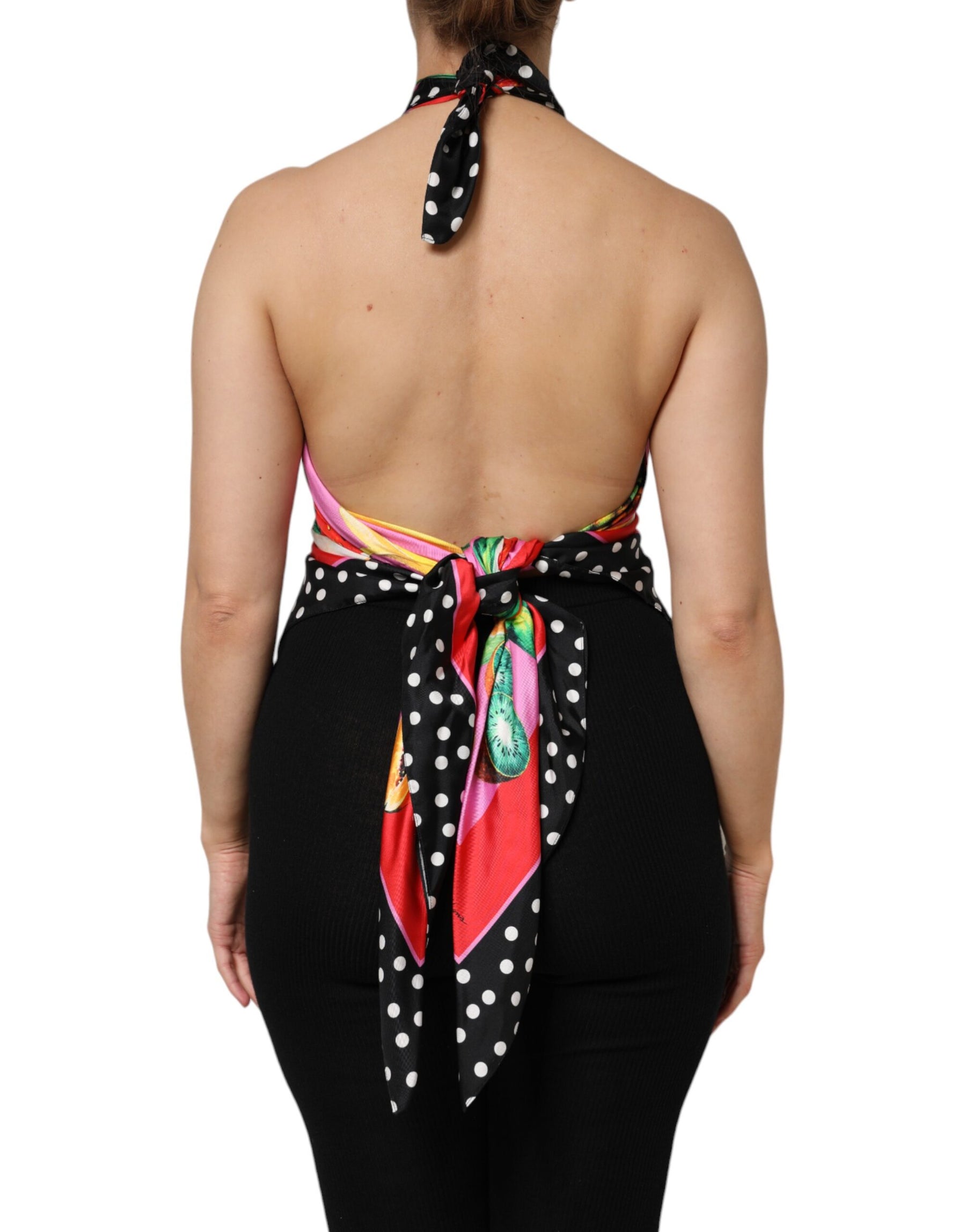 Dolce & Gabbana Multicolor Halter Party Evening Cropped Top | Regal Royce