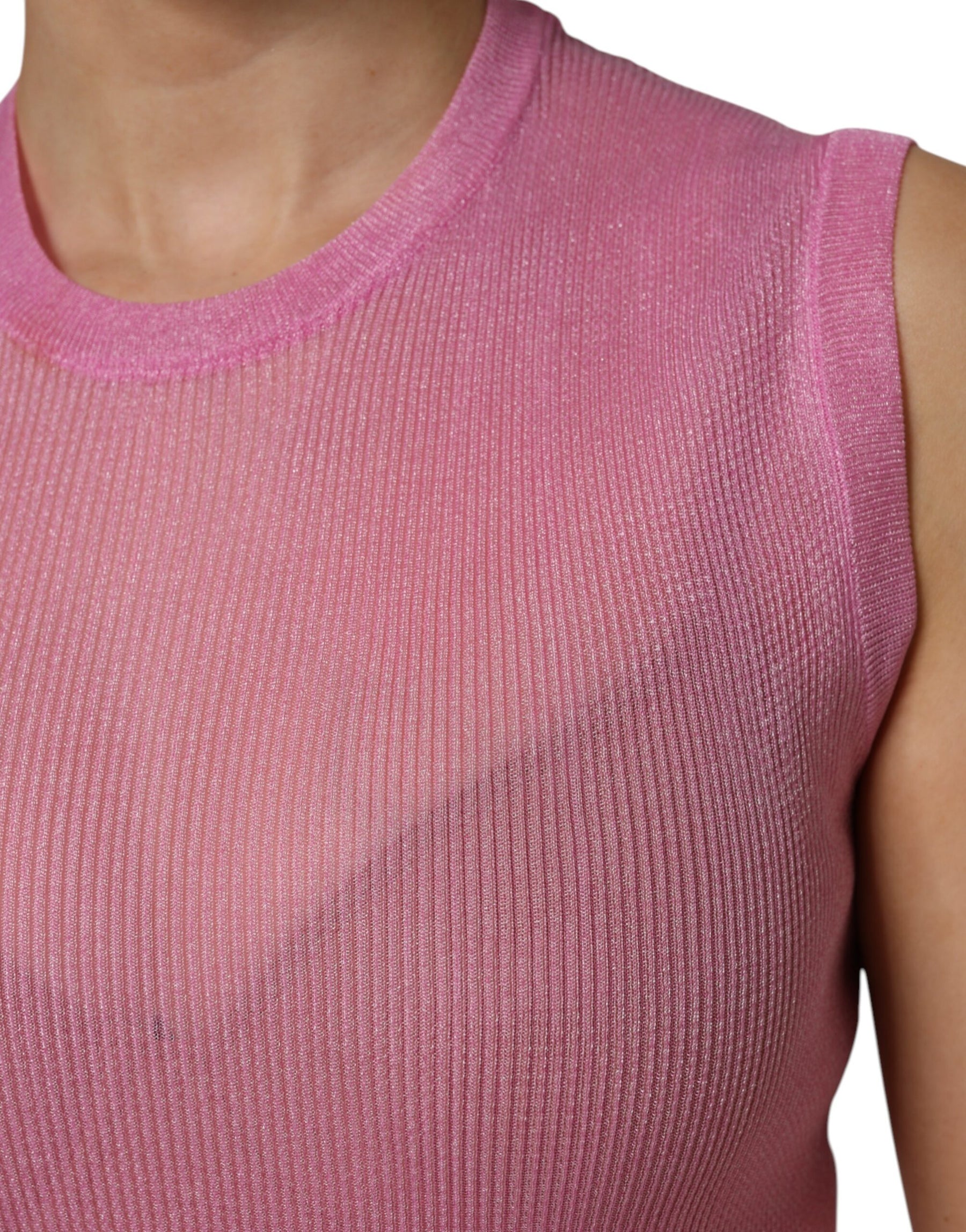 Dolce & Gabbana Pink Polyester Sleeveless Round Neck Tank Top | Regal Royce