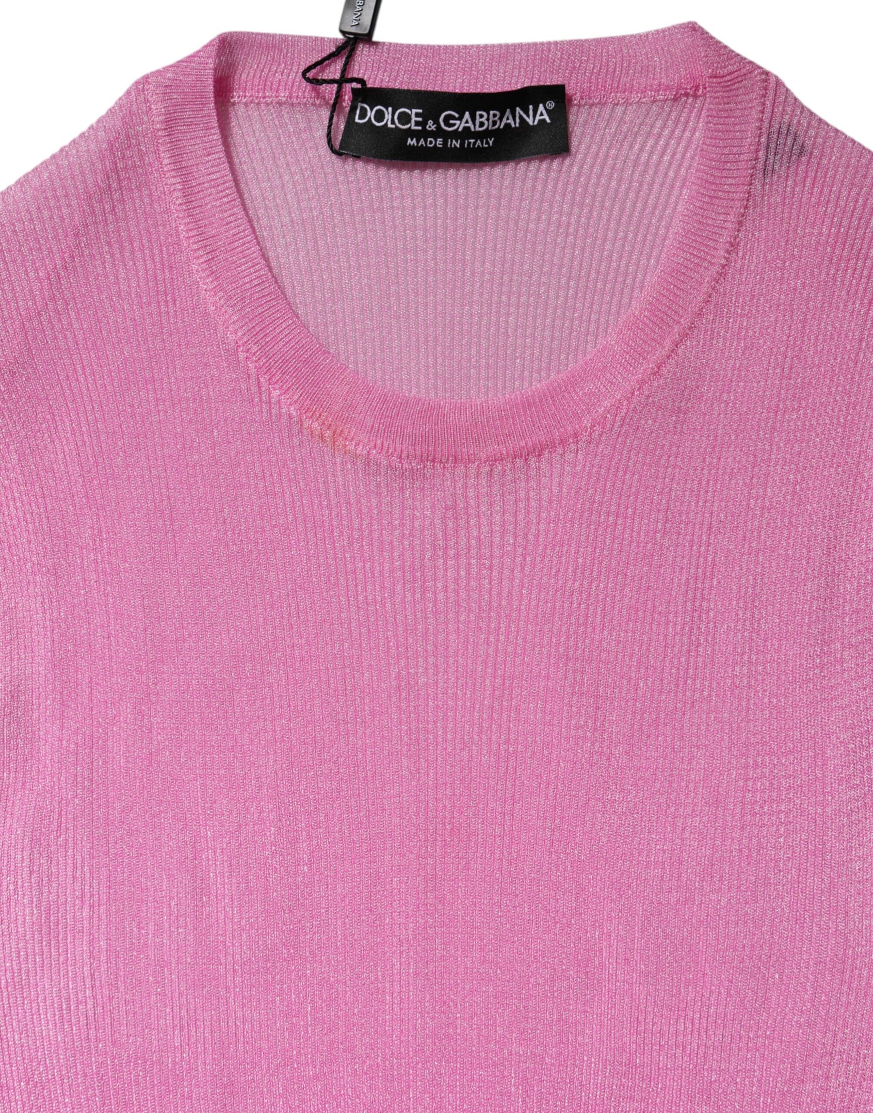 Dolce & Gabbana Pink Polyester Sleeveless Round Neck Tank Top | Regal Royce