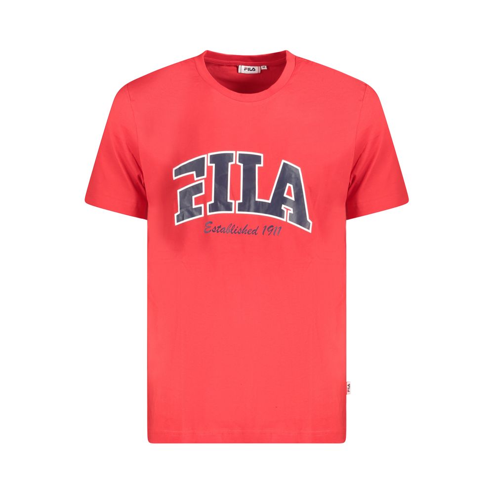 Fila Red Cotton Men T-Shirt | Regal Royce