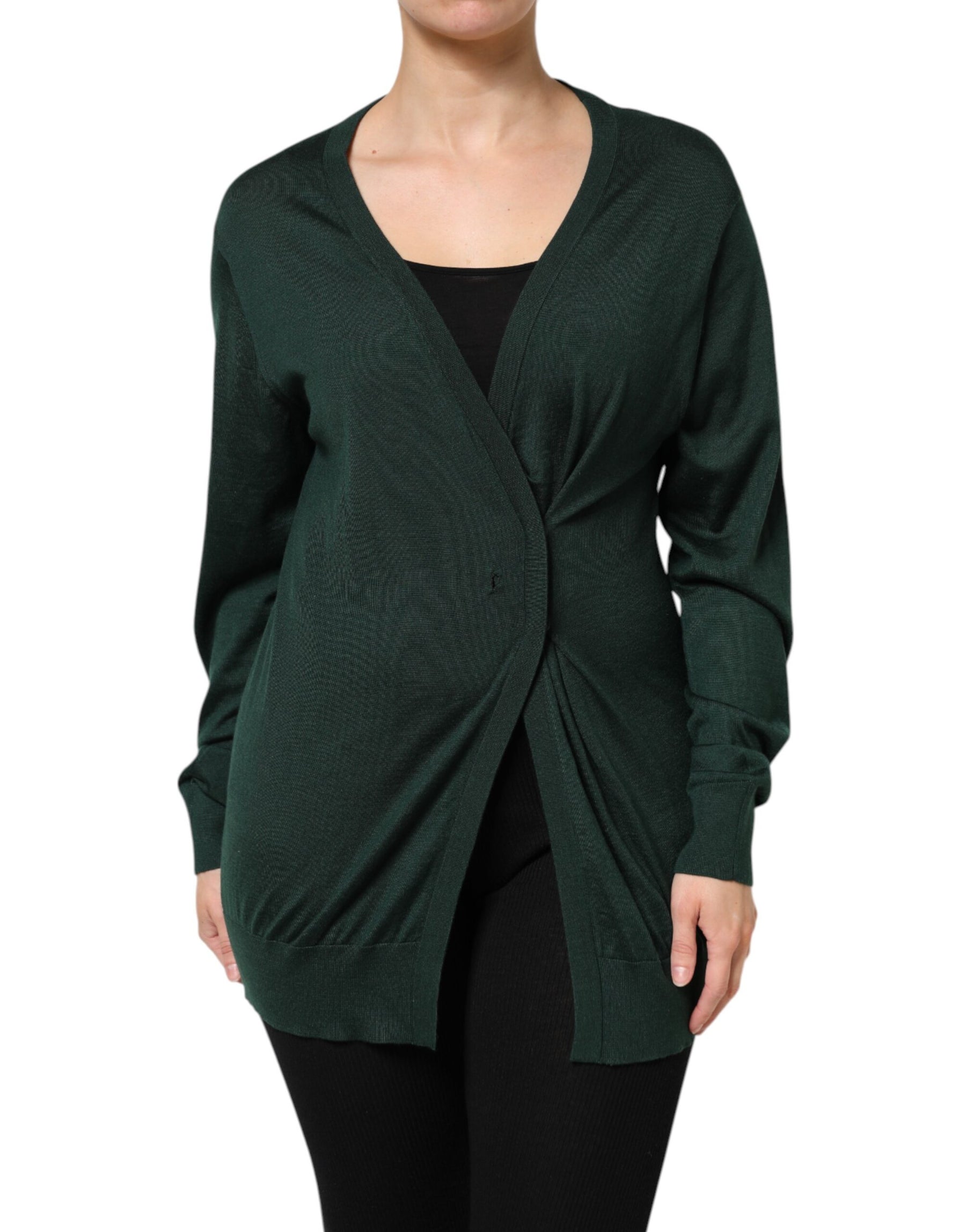Dolce & Gabbana Dark Green Cashmere Silk Cardigan Sweater | Regal Royce