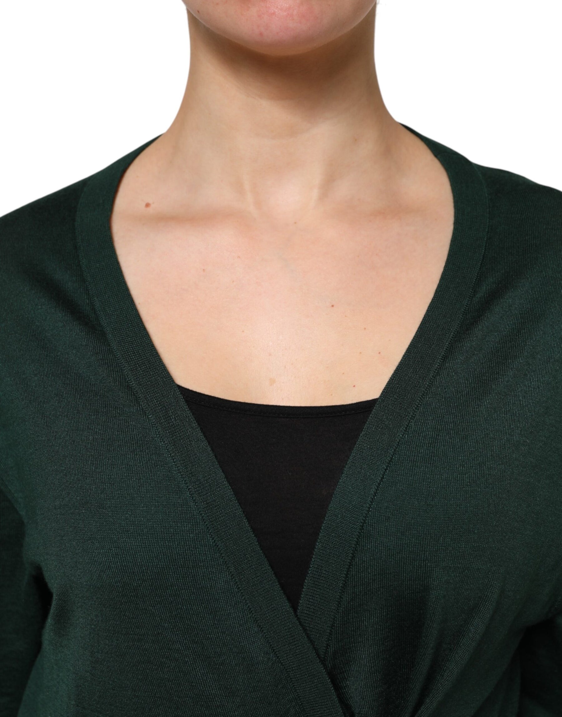 Dolce & Gabbana Dark Green Cashmere Silk Cardigan Sweater | Regal Royce