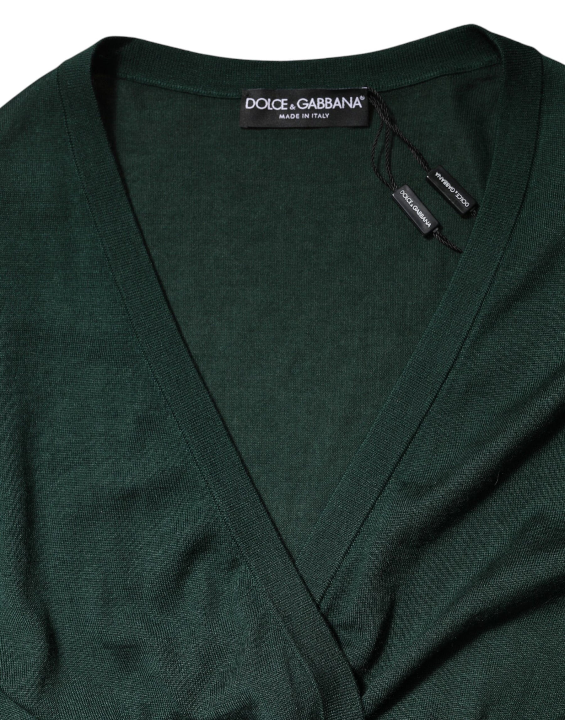Dolce & Gabbana Dark Green Cashmere Silk Cardigan Sweater | Regal Royce