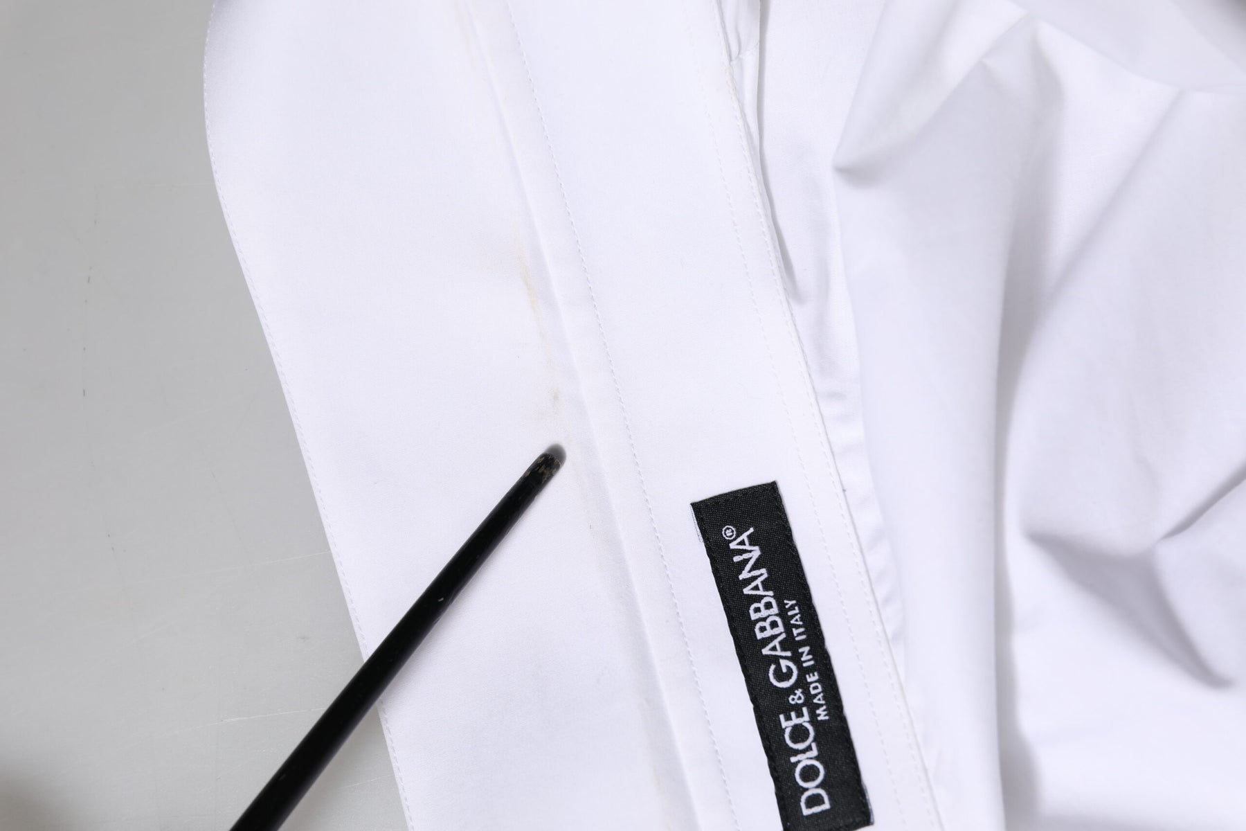 Dolce & Gabbana White Cotton Collared Shirt Long Sleeve Top | Regal Royce