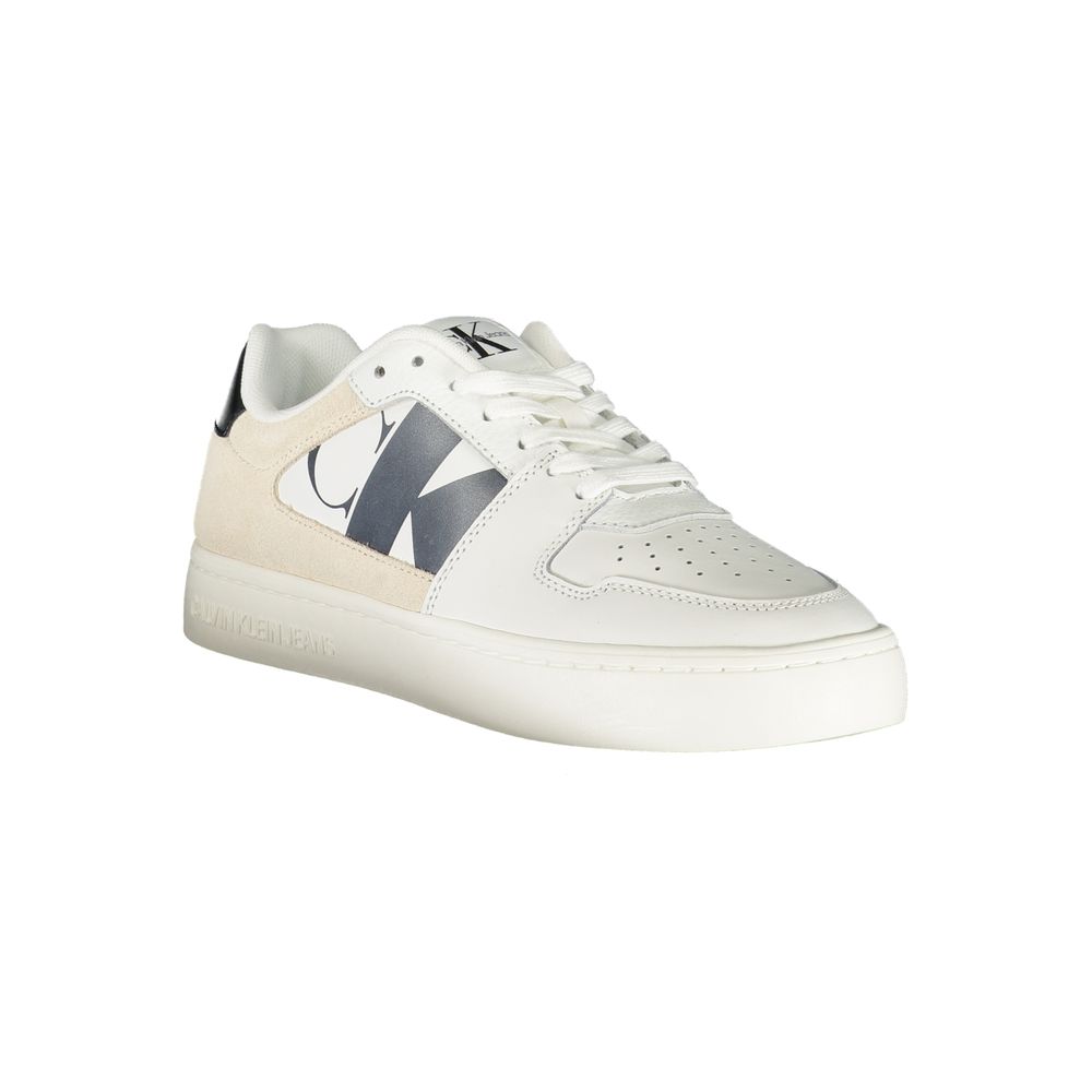 Calvin Klein White Polyurethane Women Sneaker | Regal Royce