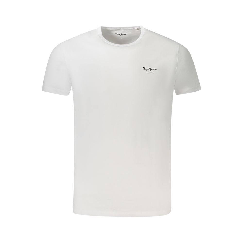 Pepe Jeans Bianco Cotton Men's T-Shirt | Regal Royce