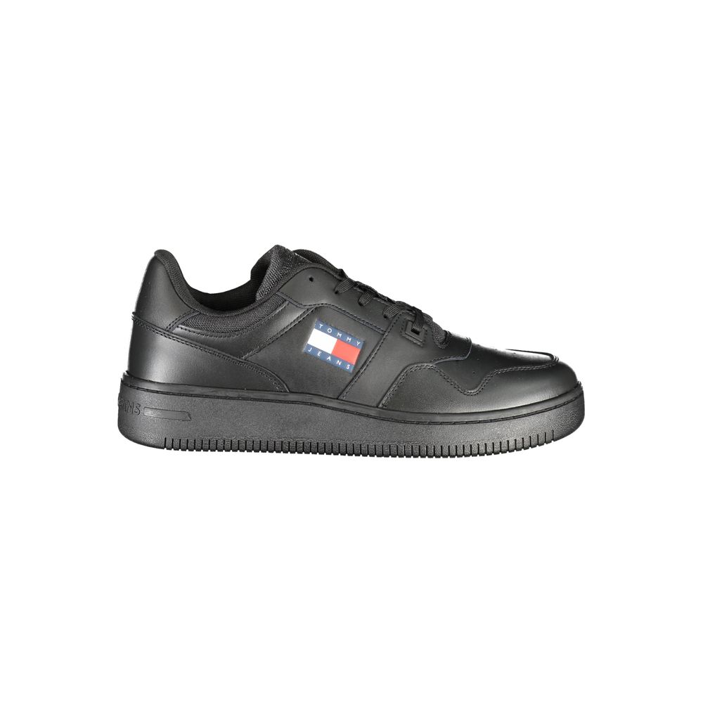 Tommy Hilfiger Black Leather Men's Sneaker | Regal Royce