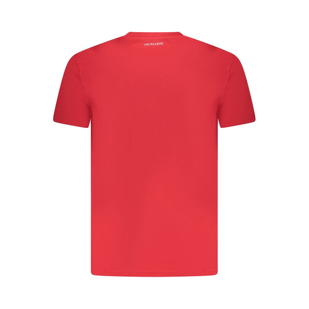 Trussardi Rosso Cotton Men T-Shirt | Regal Royce