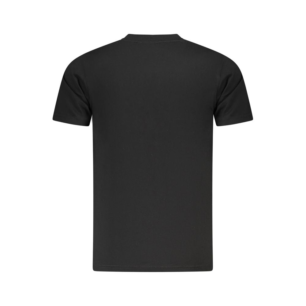Cavalli Class Black Cotton Men T-Shirt | Regal Royce