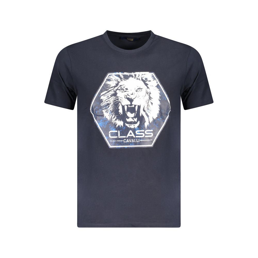Cavalli Class Blu Cotton Men T-Shirt | Regal Royce