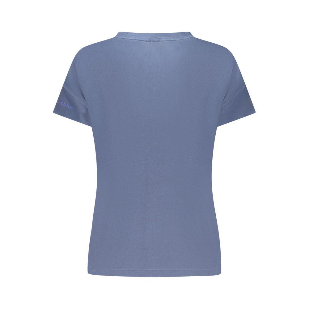 North Sails Blue Cotton Women T-Shirt | Regal Royce