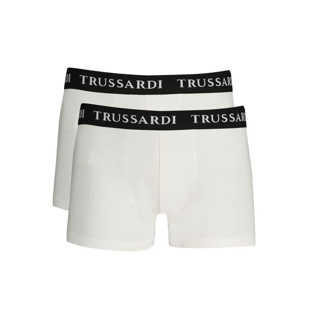 Trussardi White Cotton Men's Boxer Brief | Regal Royce