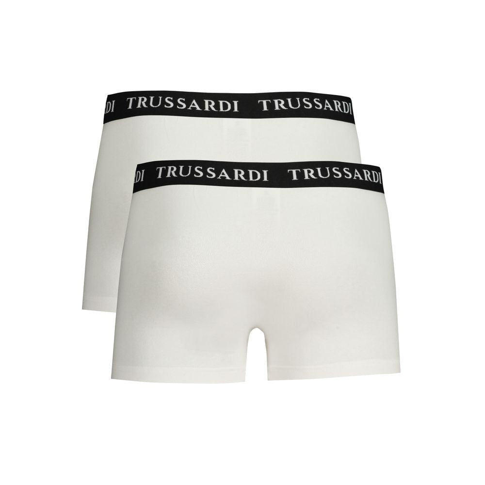 Trussardi White Cotton Men's Boxer Brief | Regal Royce