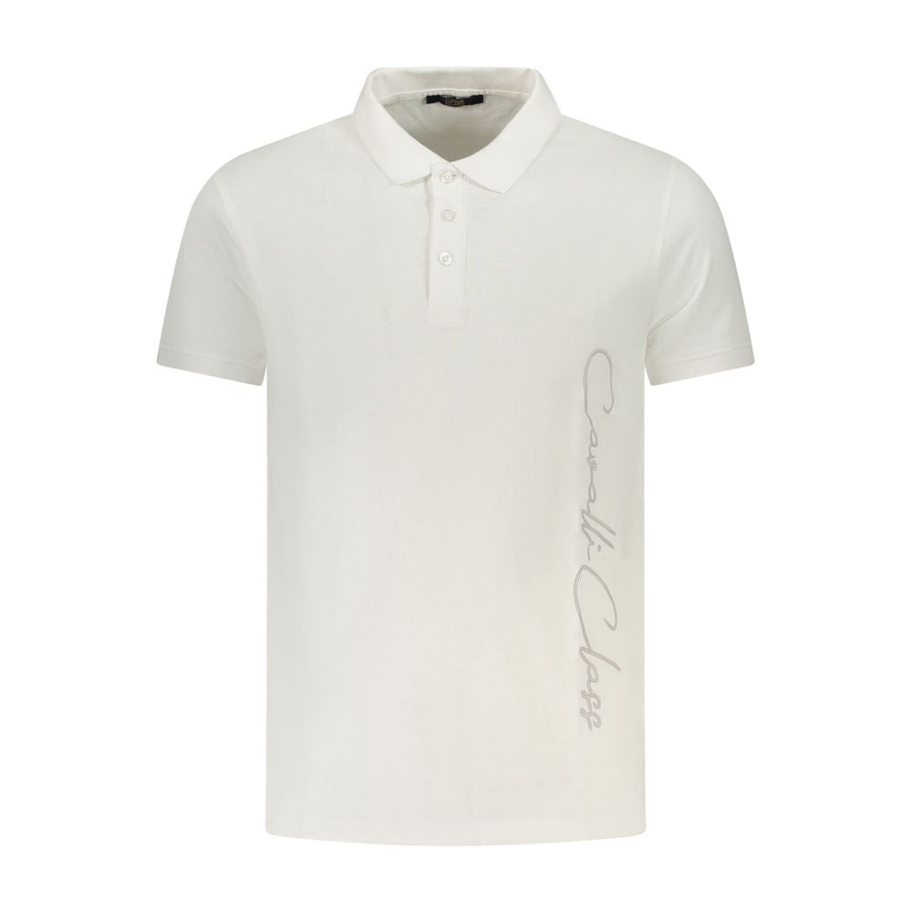 Cavalli Class Bianco Cotton Men Polo | Regal Royce