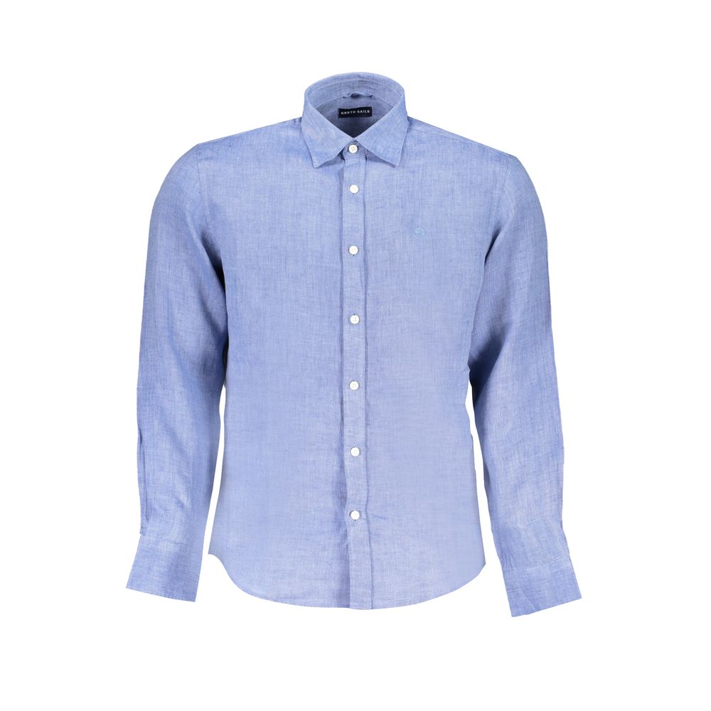North Sails Blu Linen Men Shirt | Regal Royce