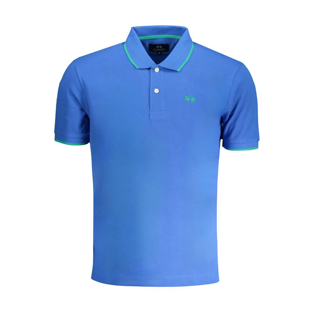 La Martina Blue Cotton Polo Shirt | Regal Royce