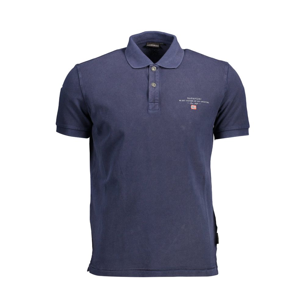 Napapijri Blue Cotton Men Polo Shirt | Regal Royce