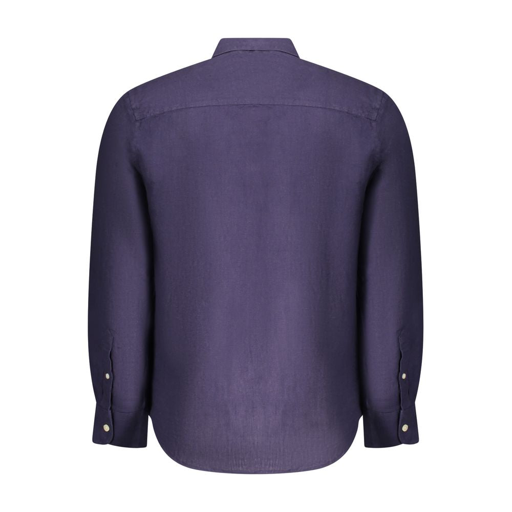 North Sails Blu Linen Men Shirt | Regal Royce