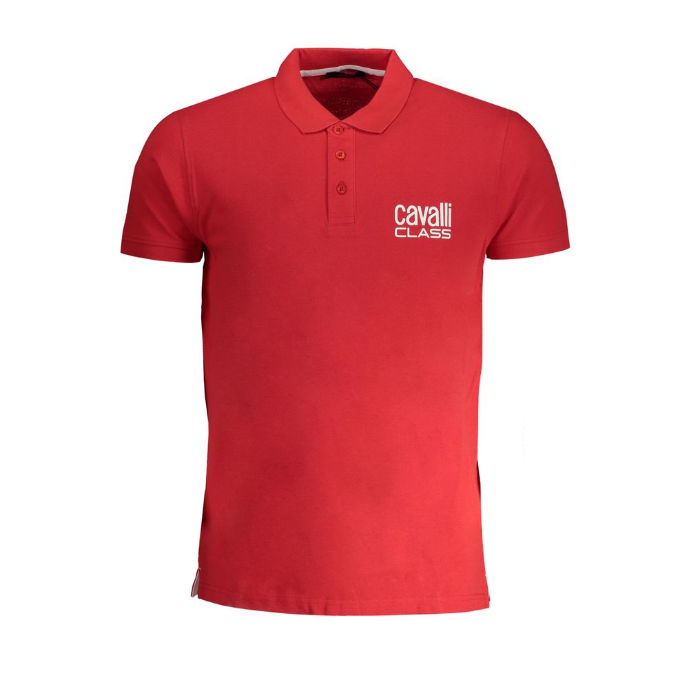 Cavalli Class Red Cotton Men Polo Shirt | Regal Royce